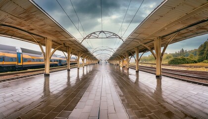 Obraz premium 비내리는 지하철역 풍경