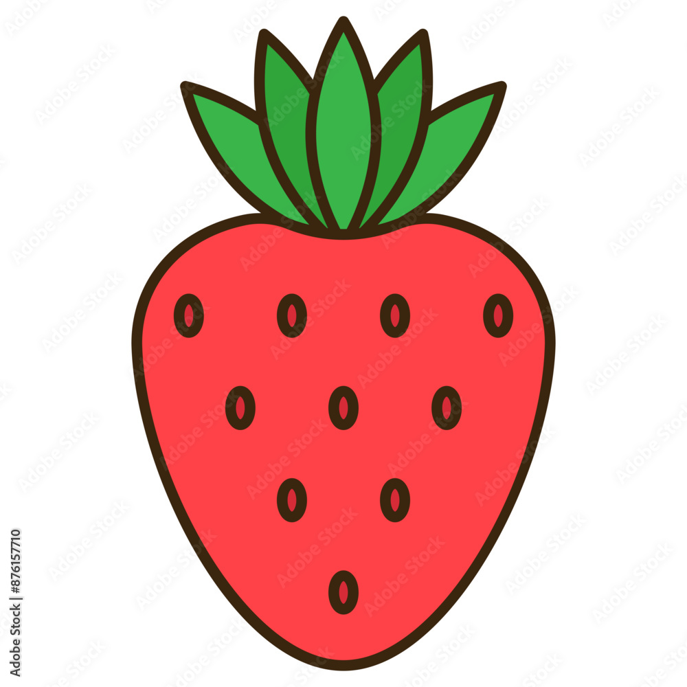 Sticker strawberry fruit illustration