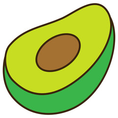 illustration of a slice avocado