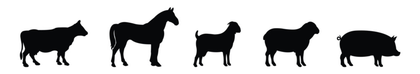 Various farm animals vector design with back style.