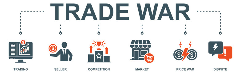 Trade war banner web icon vector illustration concept with icon