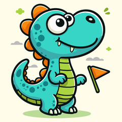 dinosaur cartoon design, vector, kids tshirt