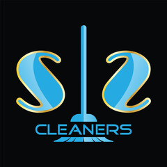 Fototapeta premium broom cleaning business logo design