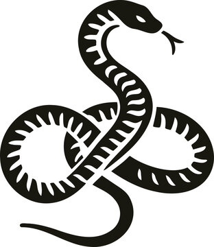 recommend clip art: Snake wriggling into a knot vector stencil simple graphics