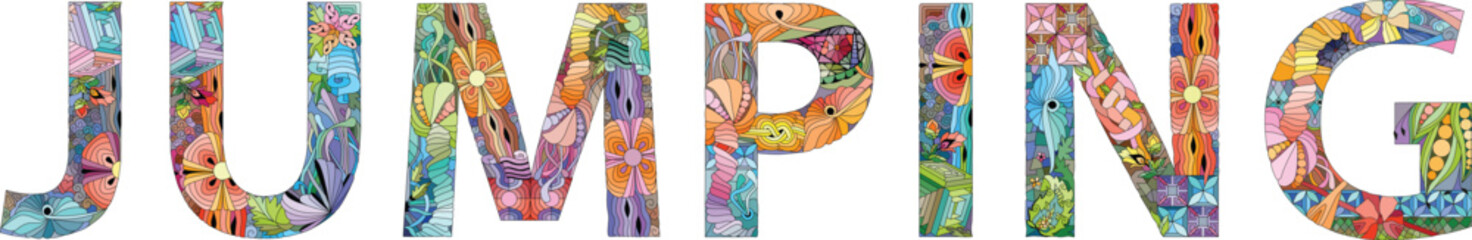 JUMPING. Vector zentangle object for decoration for any purpose