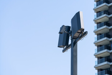 Security camera with light projectors