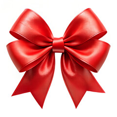 red ribbon bow isolated