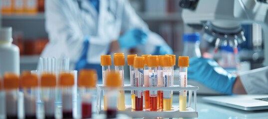 Scientist Testing Blood Samples for Biomarkers in Modern Lab for Mental Health Research