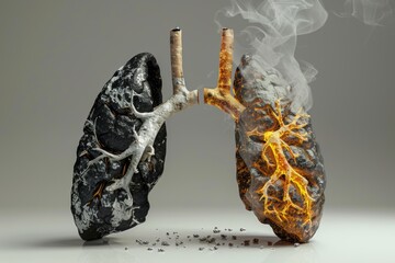 Detailed Comparison of Smoker's Lungs Versus Healthy Lungs - Health Awareness Poster Design