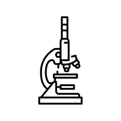 Microscope line black icon