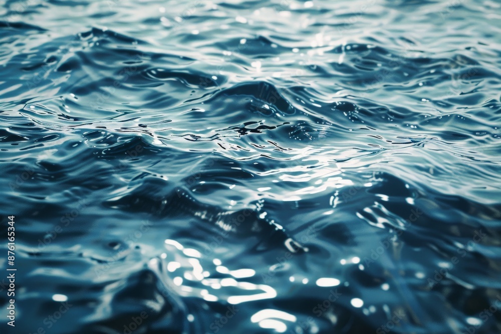 Poster this image captures shimmering water waves illuminated by bright sunlight, presenting a dynamic yet 