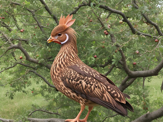 pheasant in the tree. AI generated 