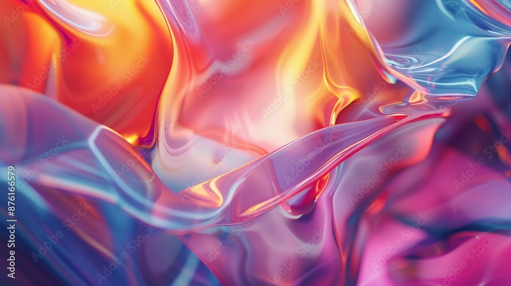 Poster A dynamic and luminous display of fluid waves of color merging together, showcasing a stunning array of hues and a rich, glowing texture that captures the essence of movement.