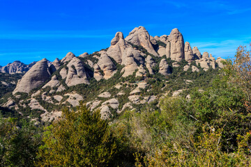 Beautiful view of the mountain of Montserrat in Catalonia, Spain