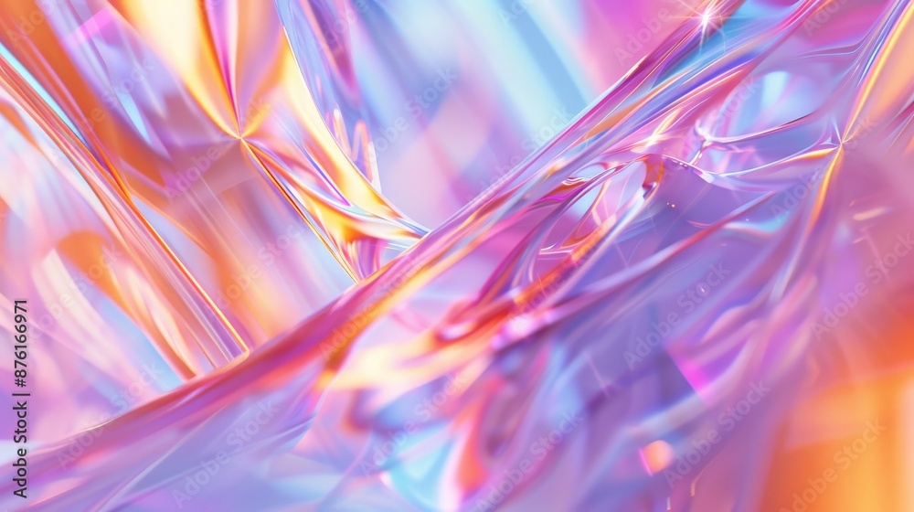 Poster An abstract artwork featuring fluid shapes and softly flowing pastel hues, creating a serene and harmonious visual composition that evokes a sense of calm and artistic refinement.