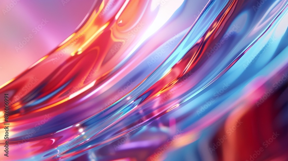 Poster A visually captivating abstract piece that showcases fluid waves in shades of blue with subtle purple highlights, creating a harmonious and modern artistic expression of movement and color.