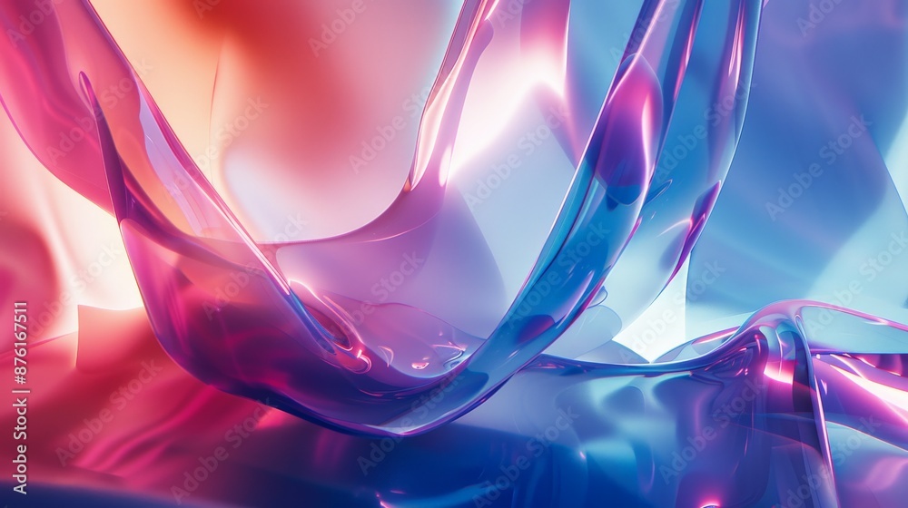 Poster this image features swirling colorful liquid waves with a mesmerizing glossy texture, blending purpl