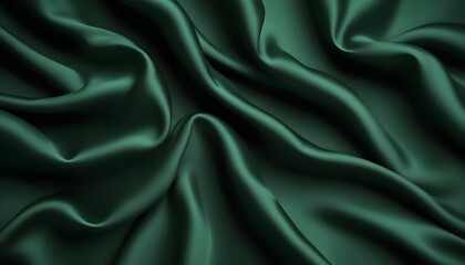 Obraz premium Dark green silk fabric background