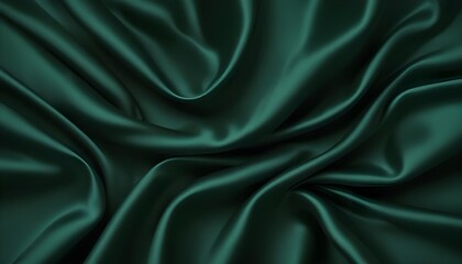 Obraz premium Dark green silk fabric background