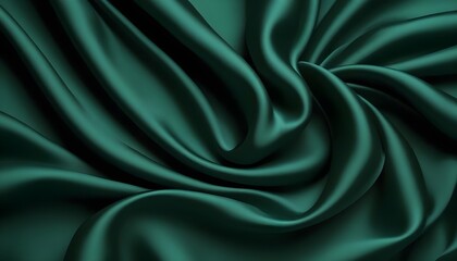 Obraz premium Dark green silk fabric background