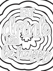 Gym Quotes Flower Coloring Page Beautiful black and white illustration for adult coloring book