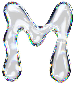 3d Transparent Liquid Letter M