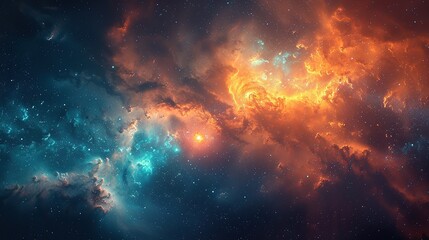 Obraz premium Vibrant Cosmic Nebula in Space