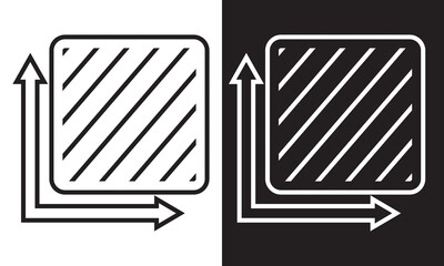 Square area icon. Measuring land area. isolated on white and black background .  Vector illustration .EPS 10