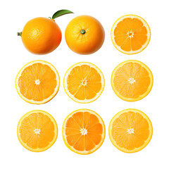 An orange fruit, isolated on white or transparent background cutout.