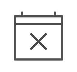 Calendar icon outline and linear vector.	
