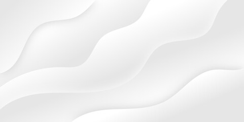 White and light gray background luxurious abstract texture. Sparkling with soft beautiful paper waves smooth and clean modern abstract wave curve line banner background design. 