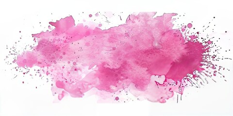 Obraz premium Pink watercolor splash with rough edges and paint splatters