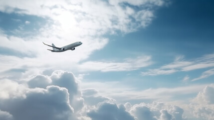 airplane on the sky background