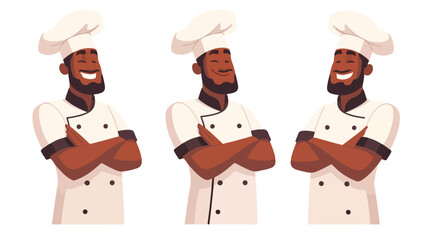 African-american confident chef cook in uniform. 