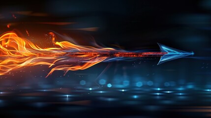 A flaming arrow in motion