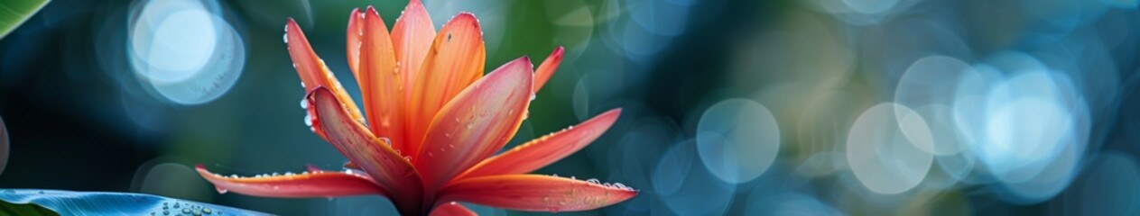 Obraz premium Abstract canvas blooming with lush, radiant flowers: In the symphony of colors, the flowers burst like delicate fireworks under the clear blue sky.