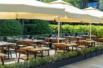 Outdoor cafe on a city street