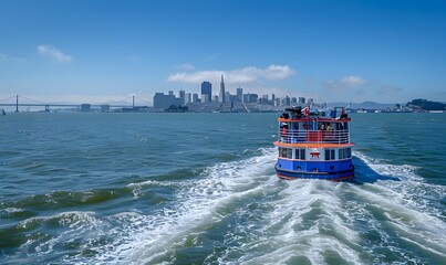 Ferry Boat with San Francisco Skyline in the Background