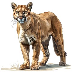 Obraz premium Majestic cougar stands tall in the wilderness, embodying strength and grace.