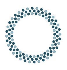 Decorative Circular Frame with Gradient Dots. Foto frame illustration isolated on white