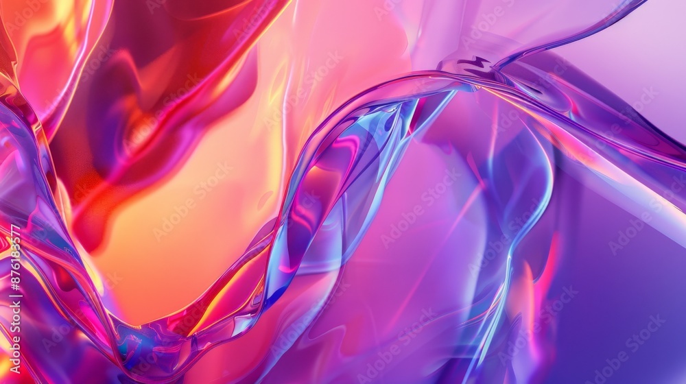 Aufkleber this abstract image presents fluid, colorful liquid shapes in vibrant hues, creating a dynamic and v