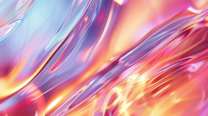 Obraz premium A bright and smooth abstract image, featuring flowing liquid colors that blend seamlessly, resulting in a captivating and mesmerizing visual spectacle of forms and shades.