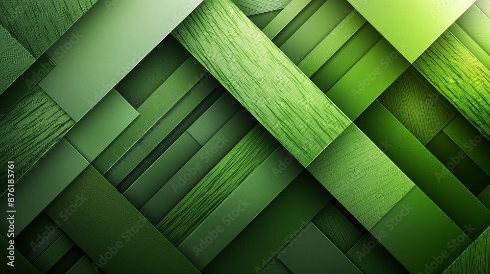 Leinwandbilder Green material design background with intersecting diagonal shapes