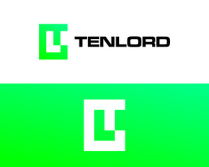 TL Letter logo design monogram in positive and negative areas.