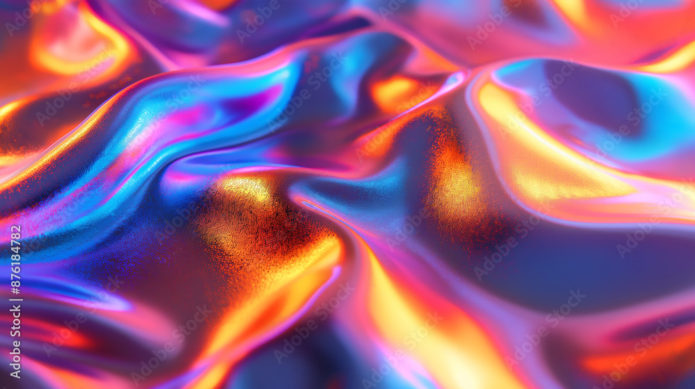Poster Abstract background flowing liquid texture with colorful neon gradient