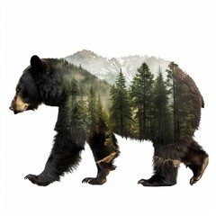 Fototapeta premium Majestic Black Bear in the Wilderness, a Harmony of Nature's Beauty