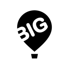 Balloon icon. Symbol of travel or excursion. Transport for observation, survey or reconnaissance.