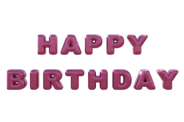 3d render . Happy Birthday  text effect on transparent background to celebrate