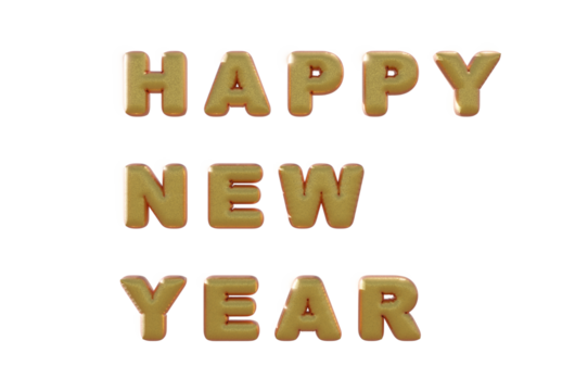 Happy New Year 2024 on transparent background to celebrate