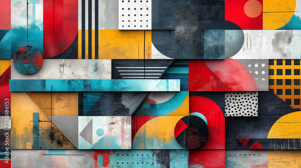 Aufkleber Abstract background showing geometric shapes creating colorful pattern